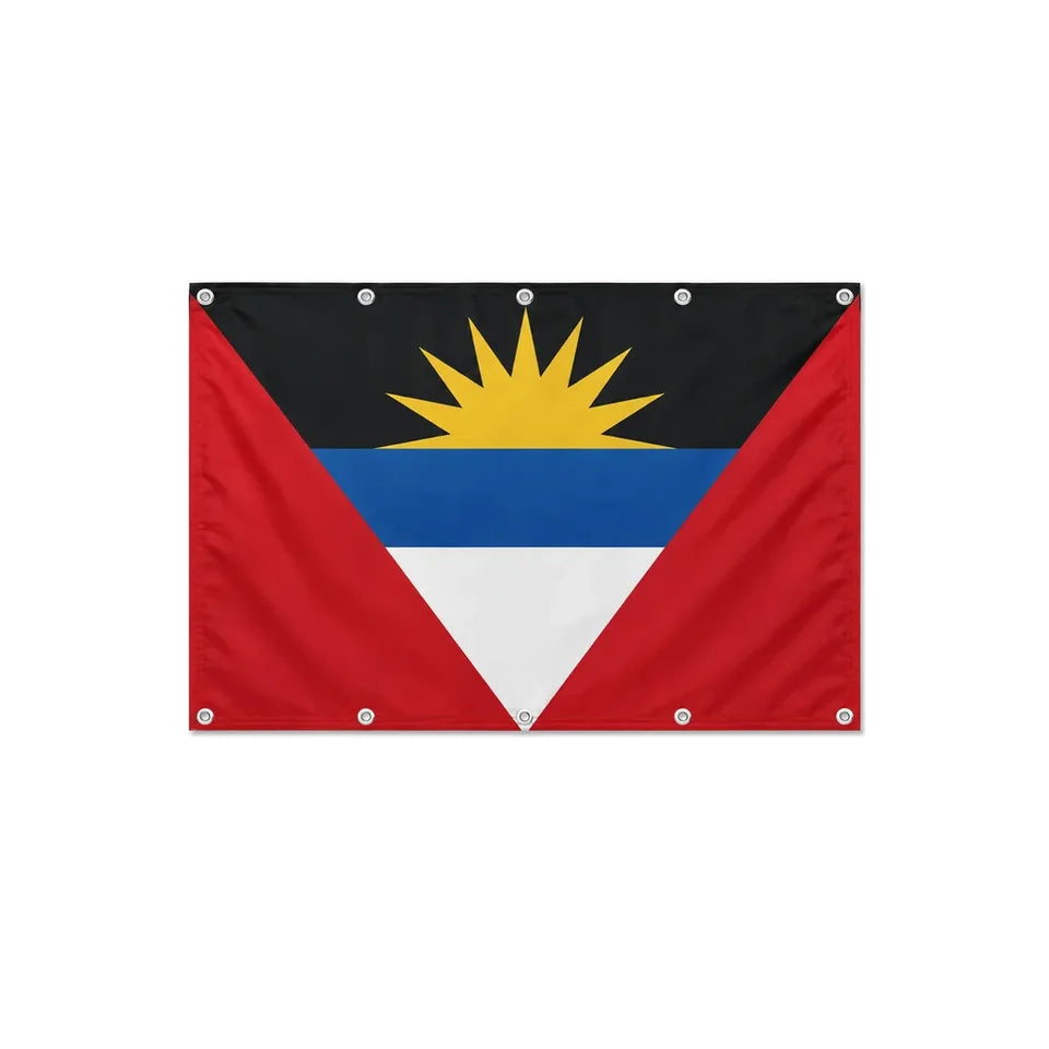 Drapeau d'Antigua-et-Barbuda format S en polyester avec dix œillets