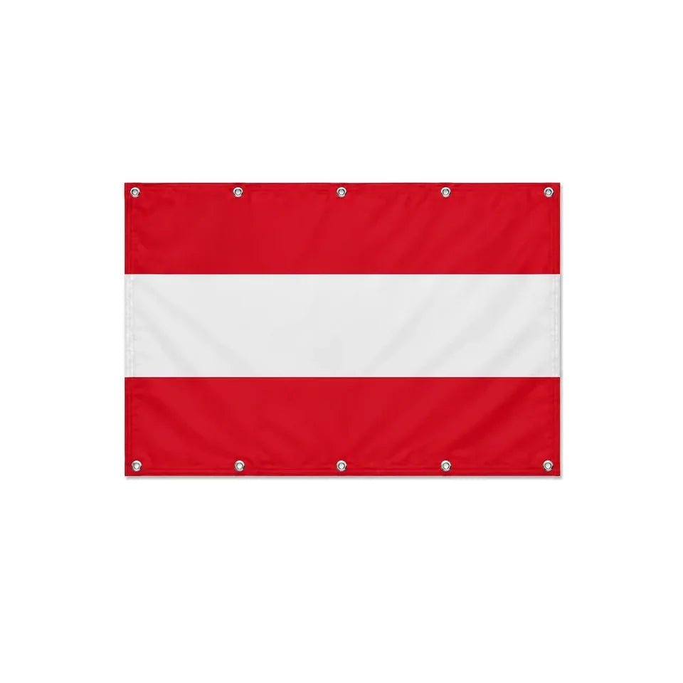 Drapeau de l'Autriche format S en polyester avec dix œillets