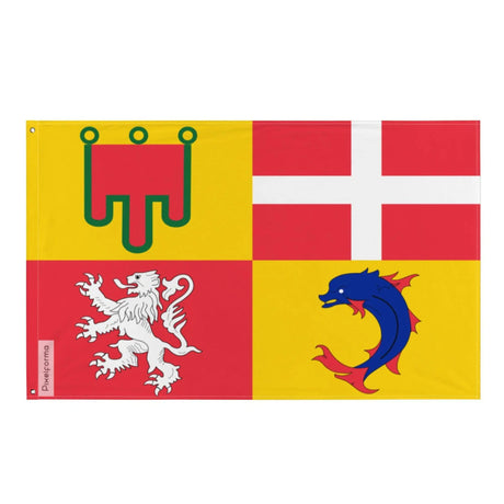 Drapeau auvergne-rhône-alpes polyester double ourlet résistant