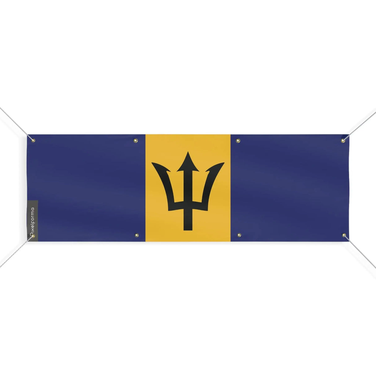 Drapeau barbade polyester résistant usage extérieur œillets