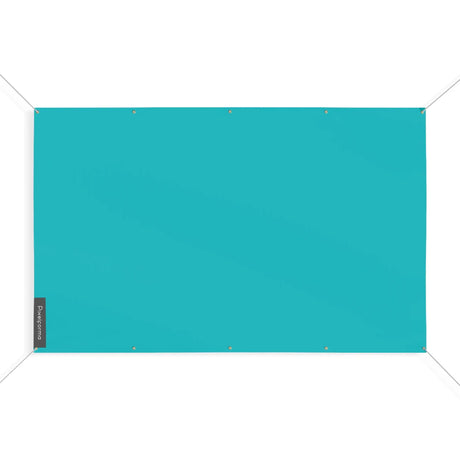 Drapeau bleu turquoise france polyester résistant œillets