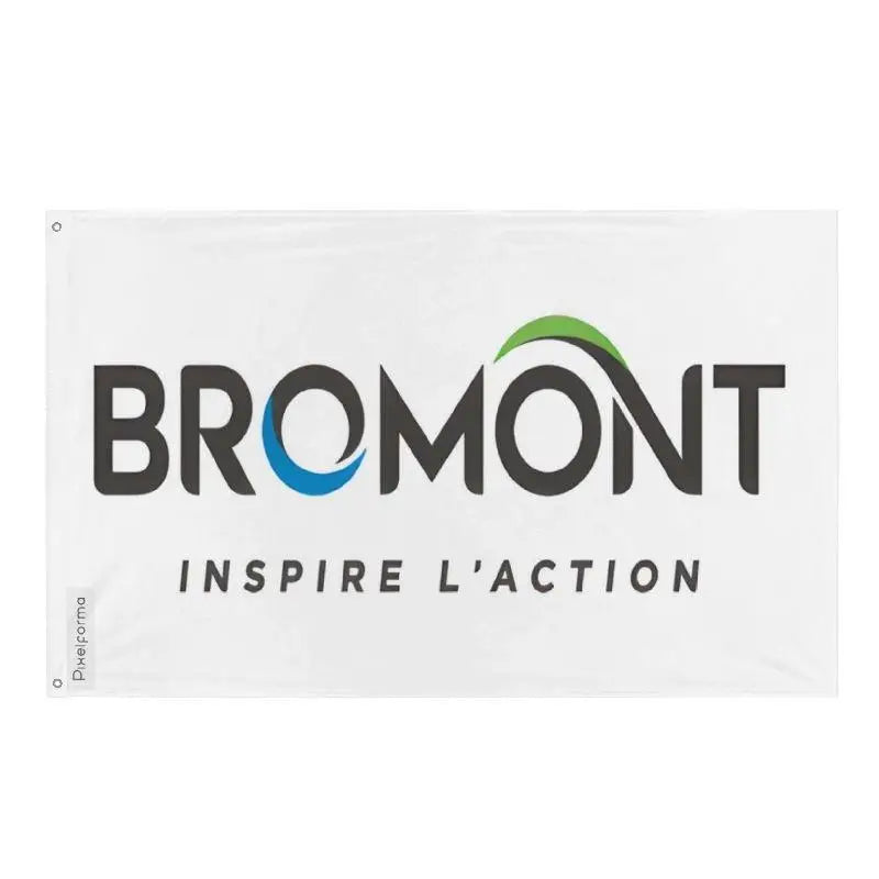 Drapeau bromont en polyester résistant œillets à gauche