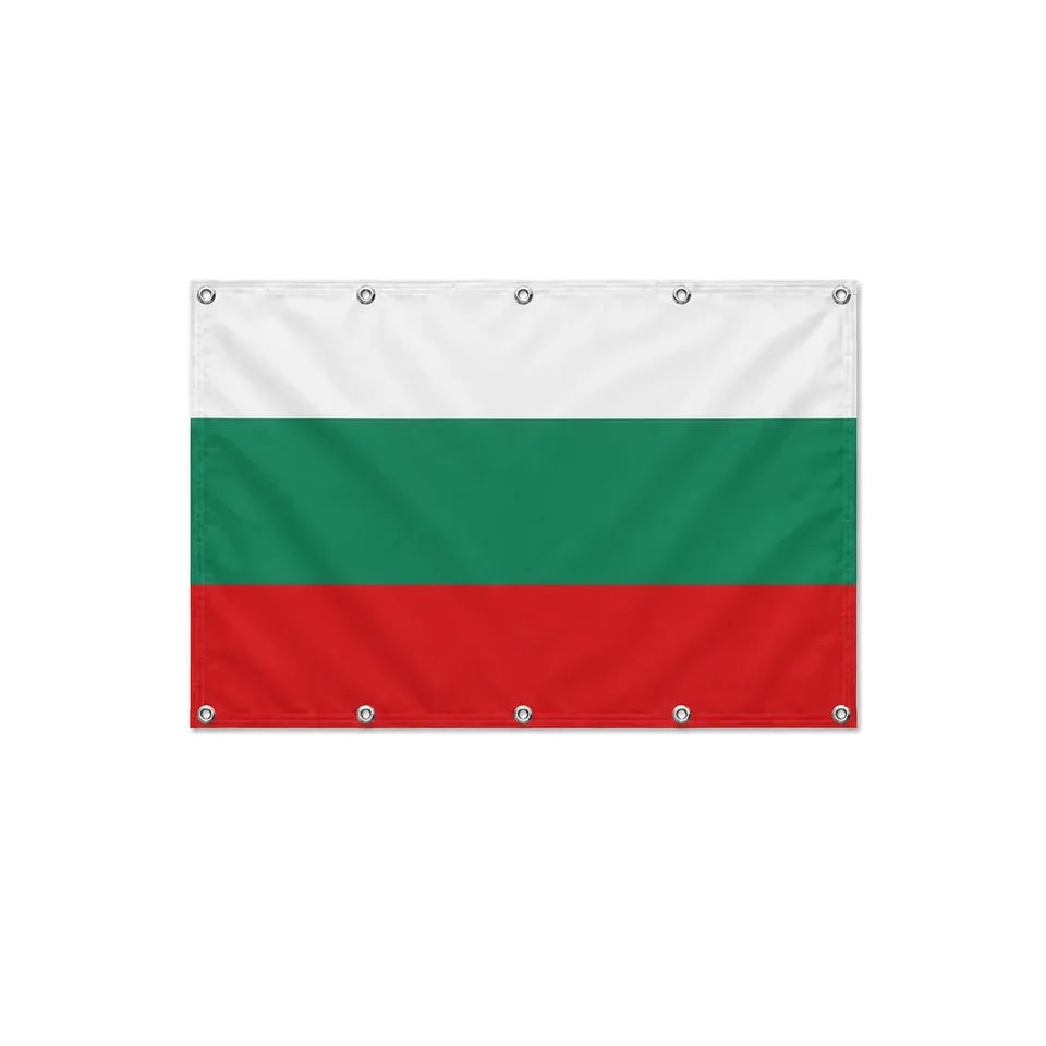 Drapeau de la Bulgarie format S en polyester avec dix œillets