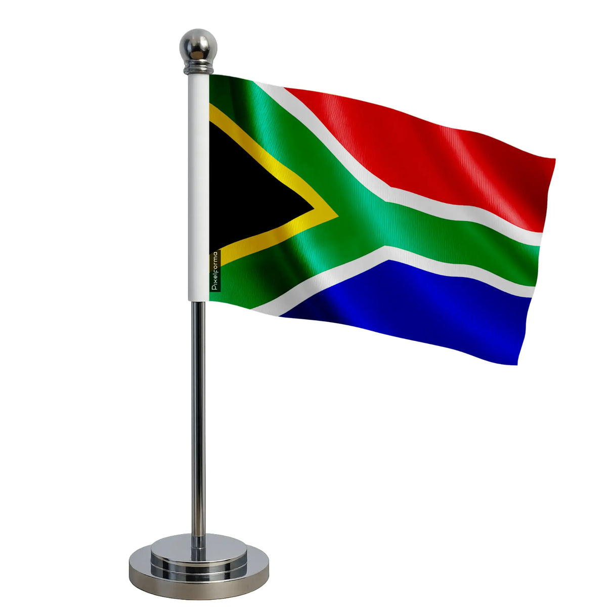 Drapeau bureau afrique du sud polyester socle inoxydable