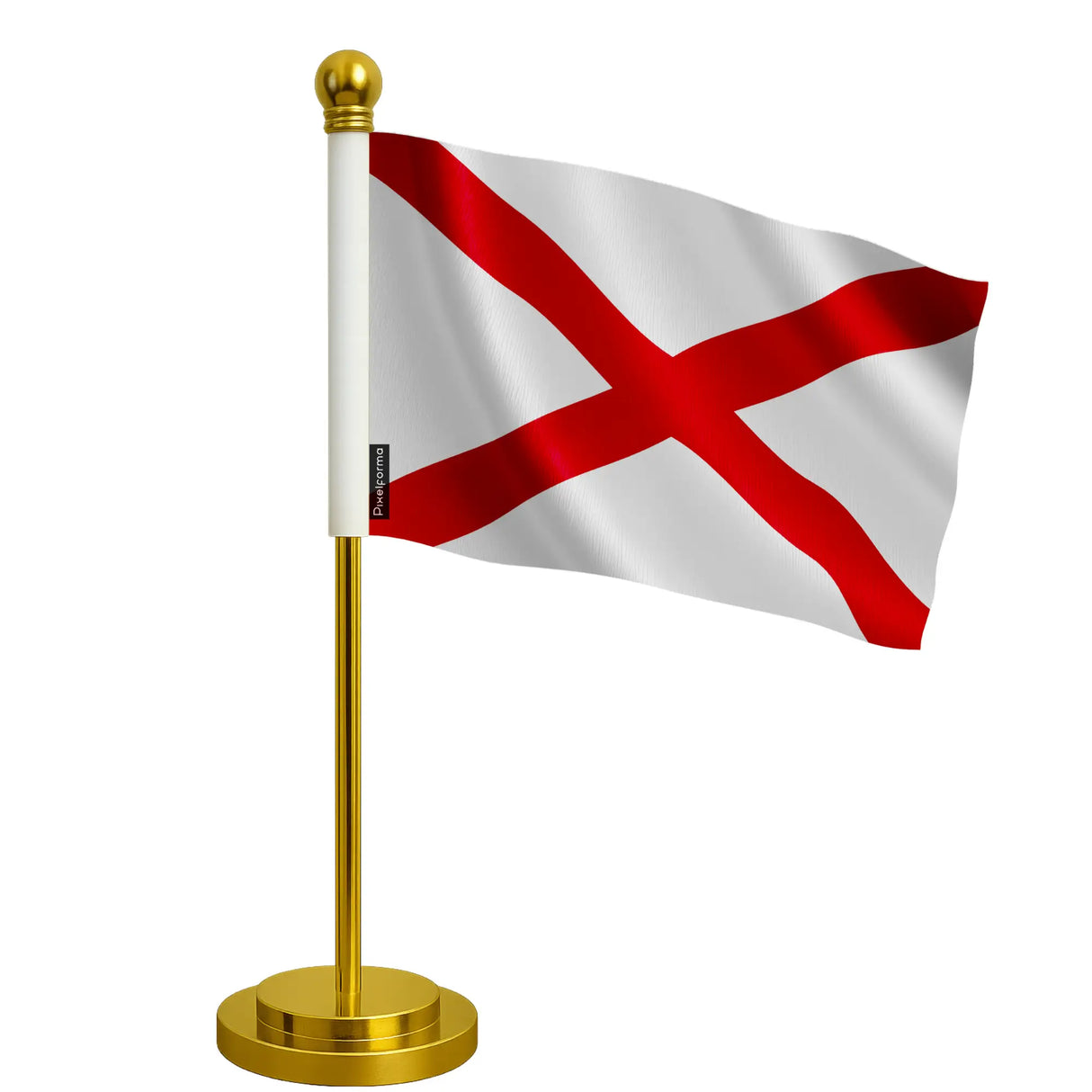 Drapeau bureau alabama polyester socle acier inoxydable