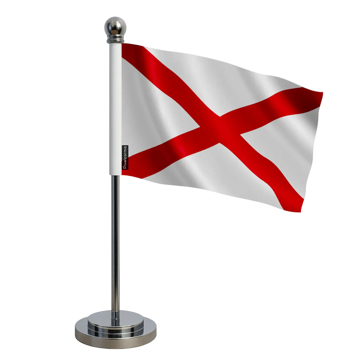 Drapeau bureau alabama polyester socle acier inoxydable