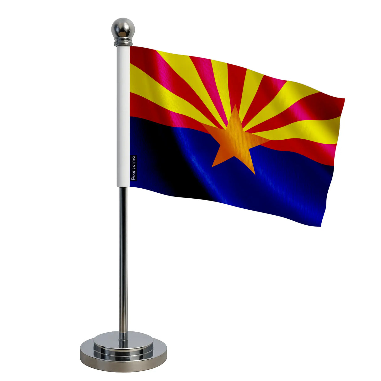 Drapeau bureau arizona polyester socle acier inoxydable