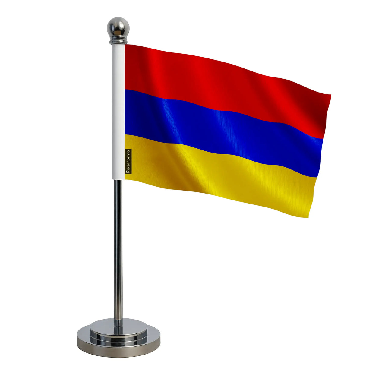 Drapeau bureau arménie polyester socle acier inoxydable