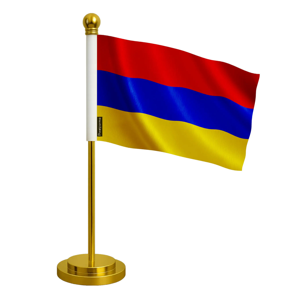 Drapeau bureau arménie polyester socle acier inoxydable