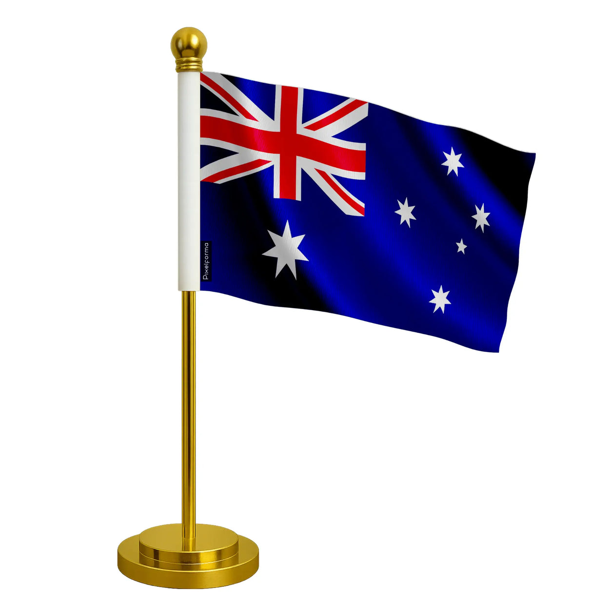 Drapeau bureau australie polyester socle acier inoxydable