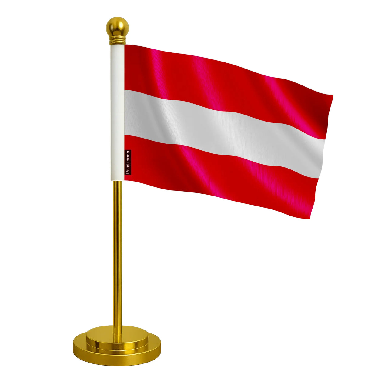 Drapeau bureau autriche polyester socle acier inoxydable