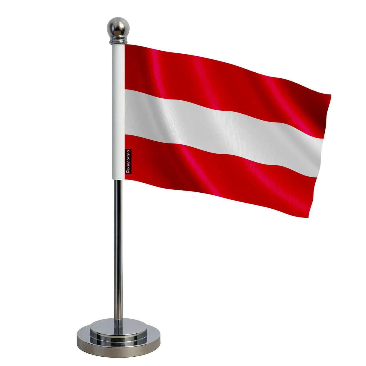 Drapeau bureau autriche polyester socle acier inoxydable