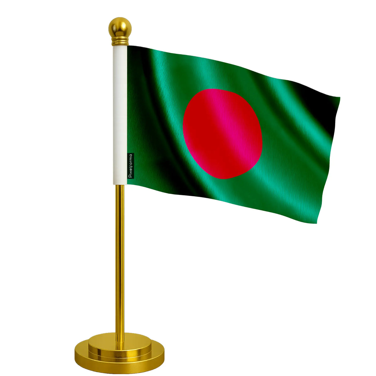 Drapeau bureau bangladesh polyester socle acier inoxydable