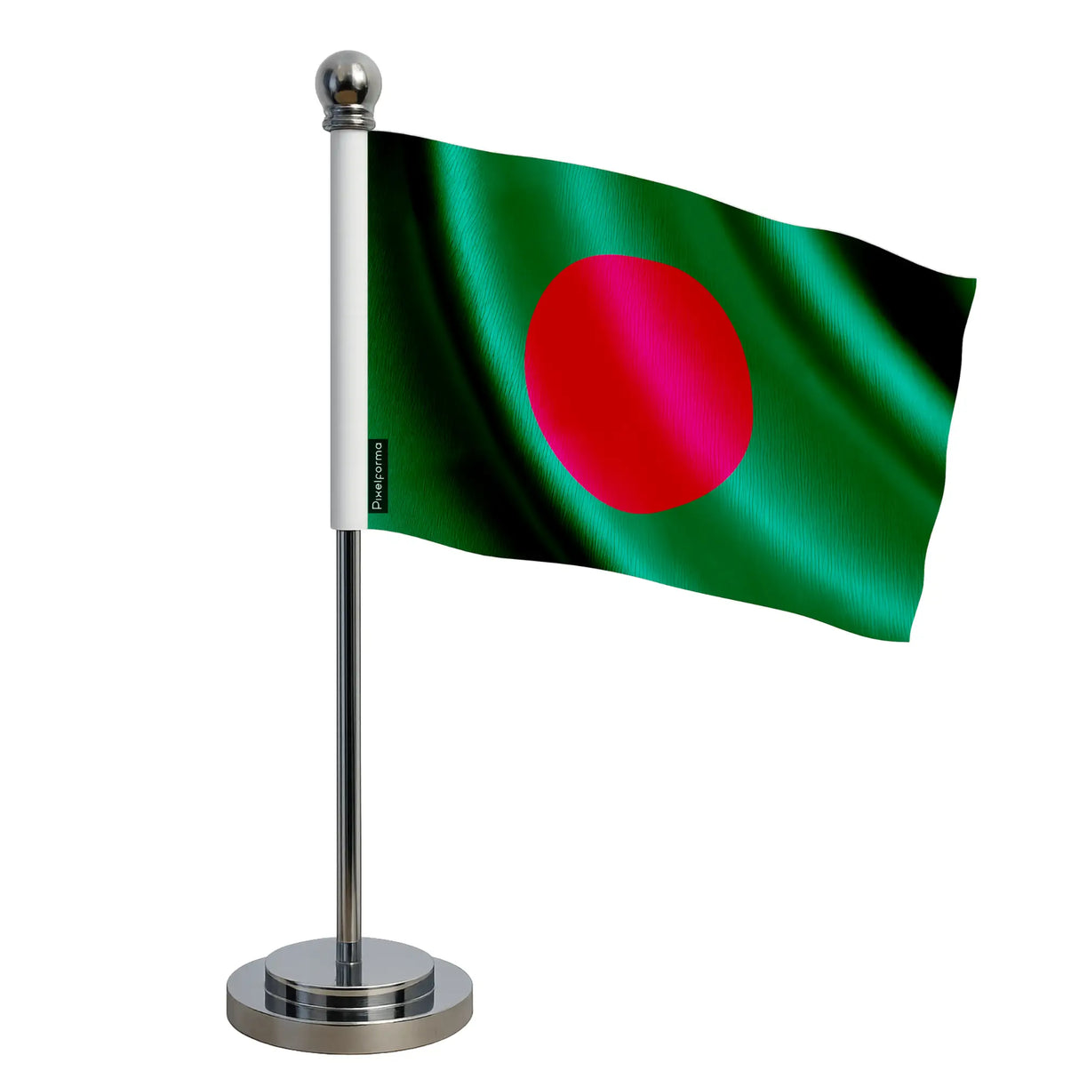 Drapeau bureau bangladesh polyester socle acier inoxydable