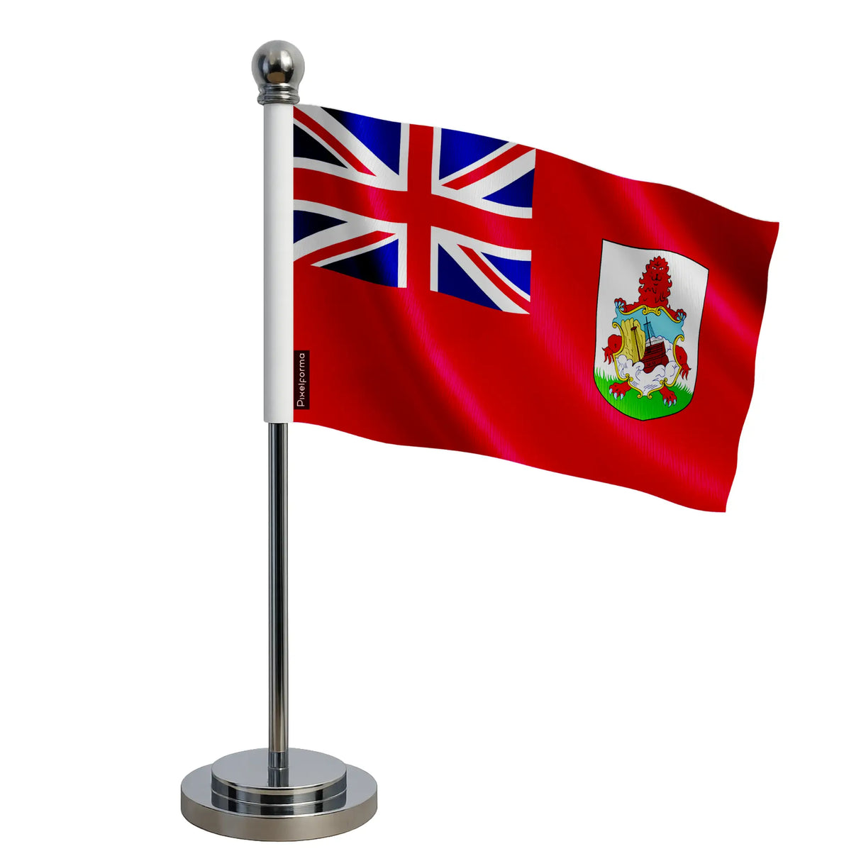 Drapeau bureau bermudes polyester socle acier inoxydable