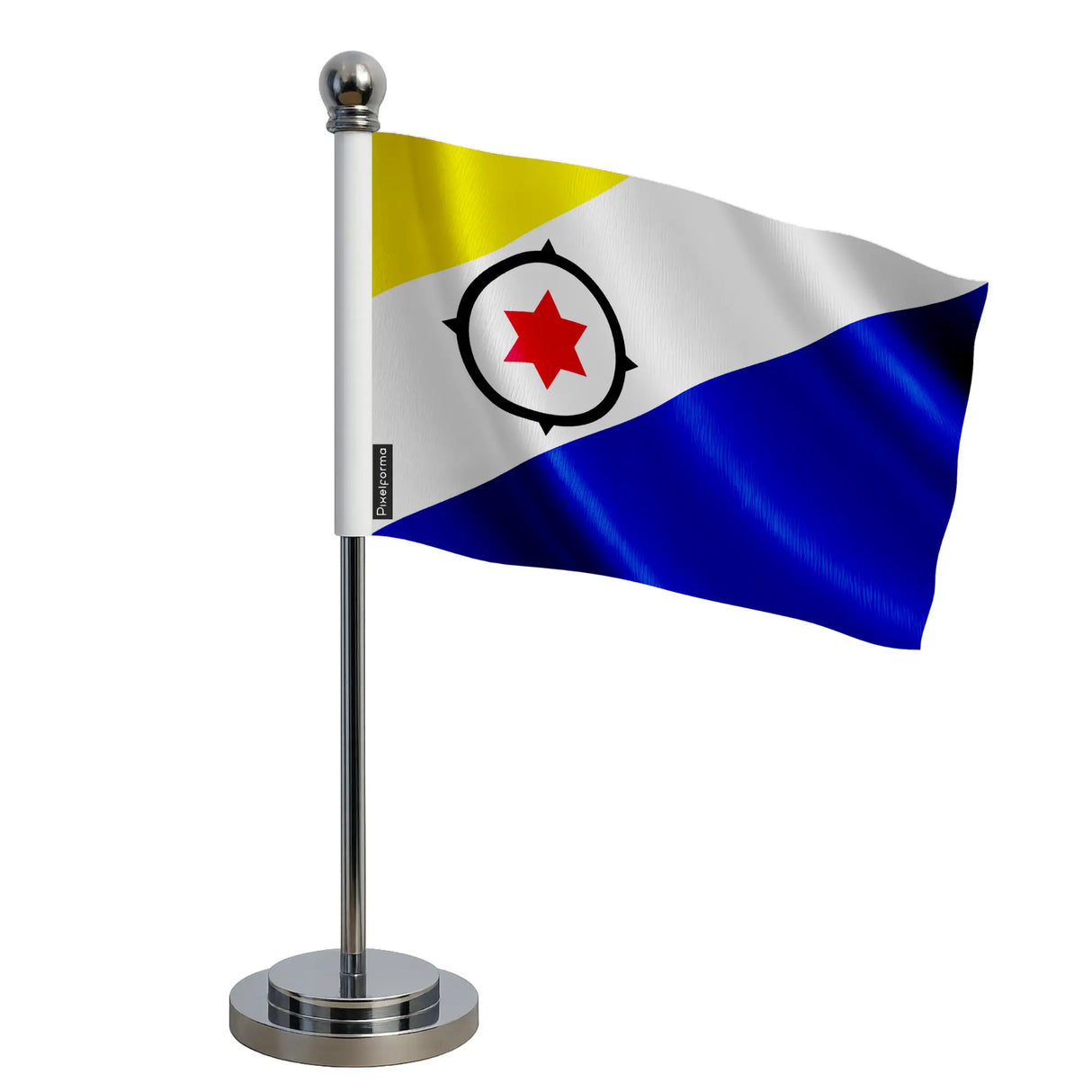 Drapeau bureau bonaire polyester socle acier inoxydable
