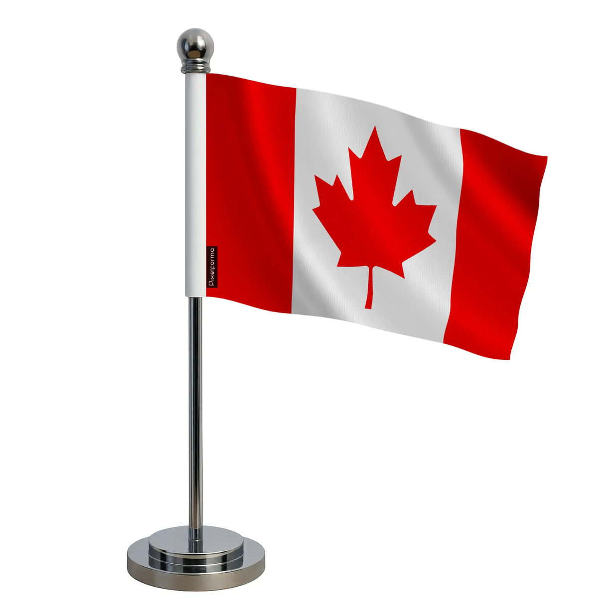 Drapeau bureau canada polyester socle acier inoxydable