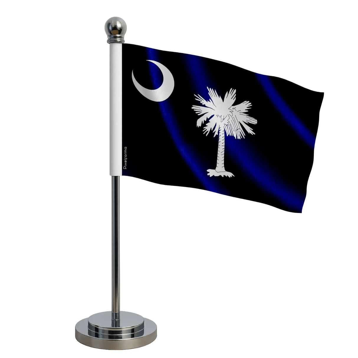 Drapeau bureau caroline du sud polyester socle acier inoxydable