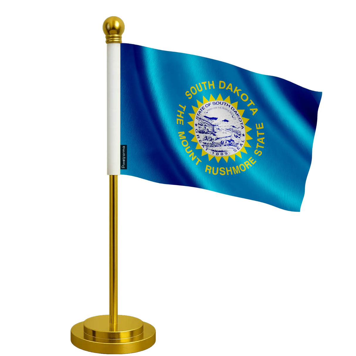 Drapeau bureau dakota du sud polyester socle acier inoxydable