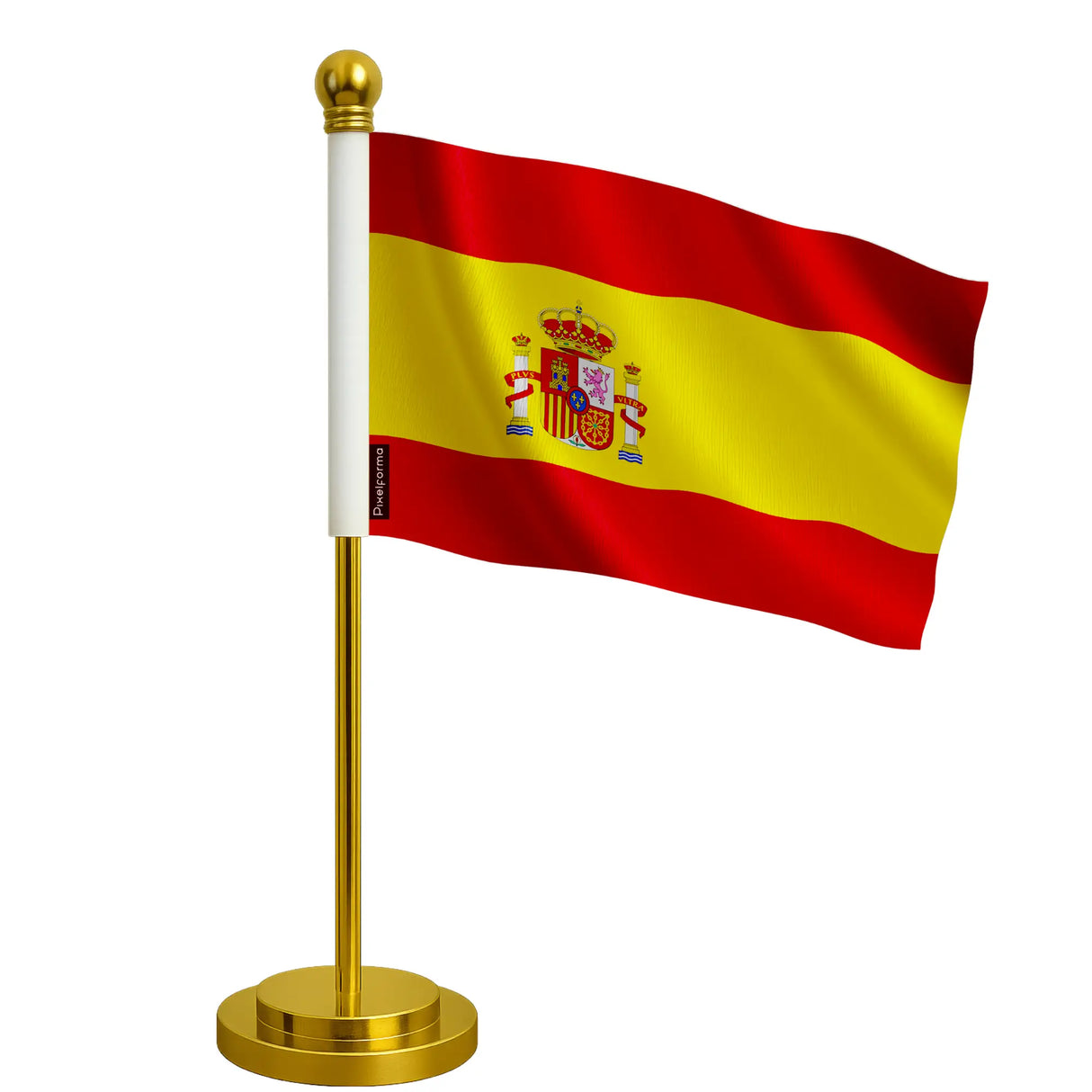 Drapeau bureau espagne polyester socle acier inoxydable