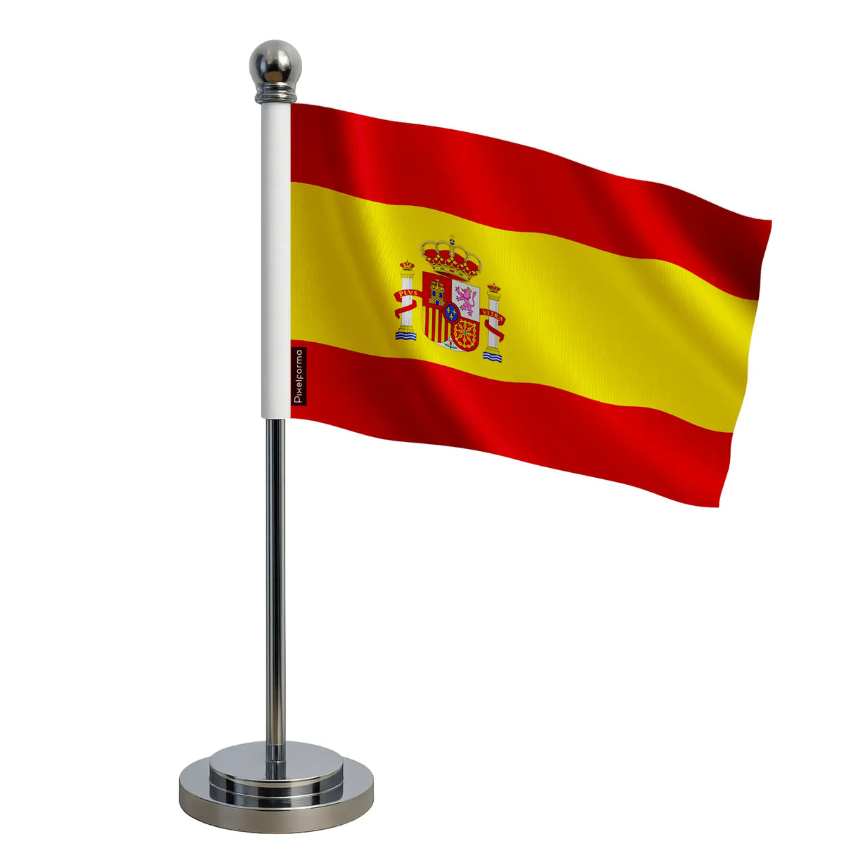 Drapeau bureau espagne polyester socle acier inoxydable