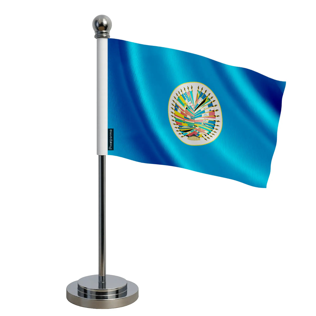 Drapeau bureau états américains polyester socle acier inoxydable