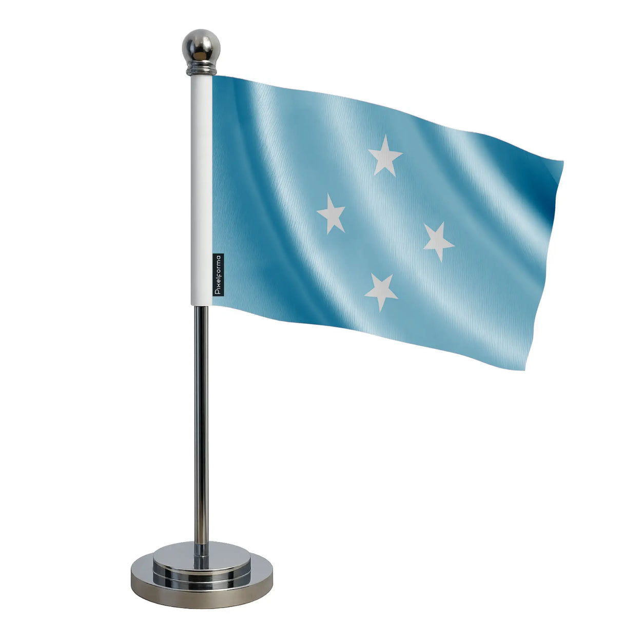 Drapeau bureau états fédérés micronésie polyester socle acier