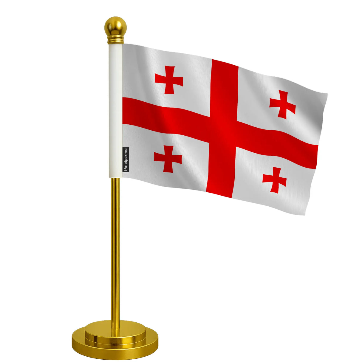 Drapeau bureau géorgie polyester socle acier inoxydable