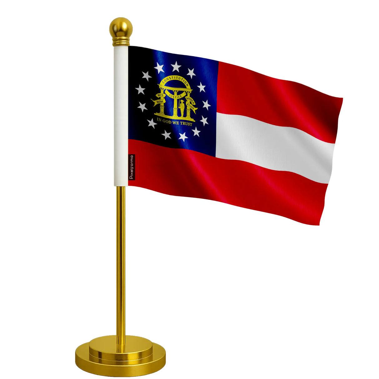 Drapeau bureau géorgie polyester socle acier inoxydable