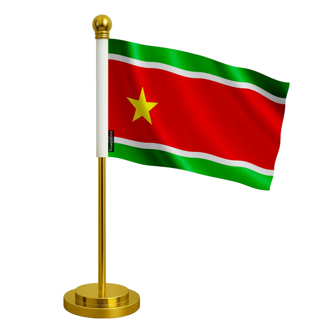 Drapeau bureau guadeloupe polyester socle acier inoxydable