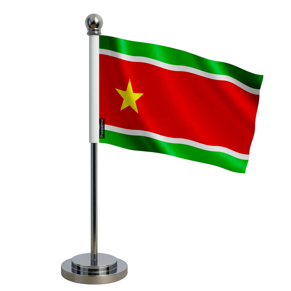 Drapeau bureau guadeloupe polyester socle acier inoxydable