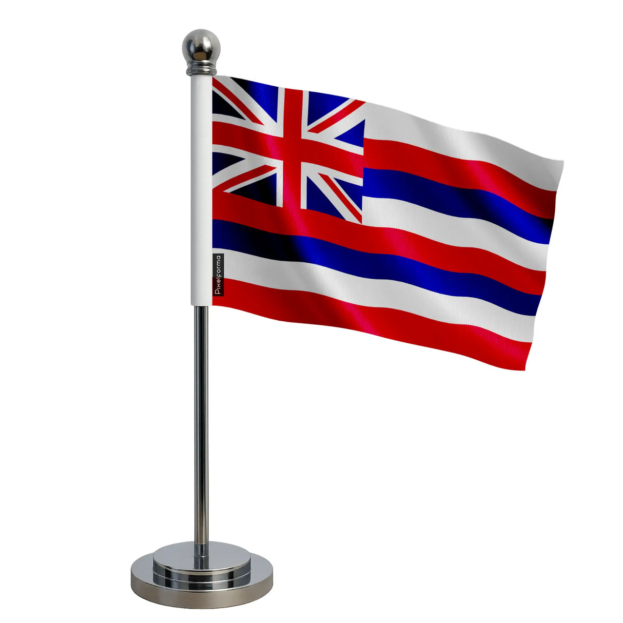 Drapeau bureau hawaï polyester socle acier inoxydable