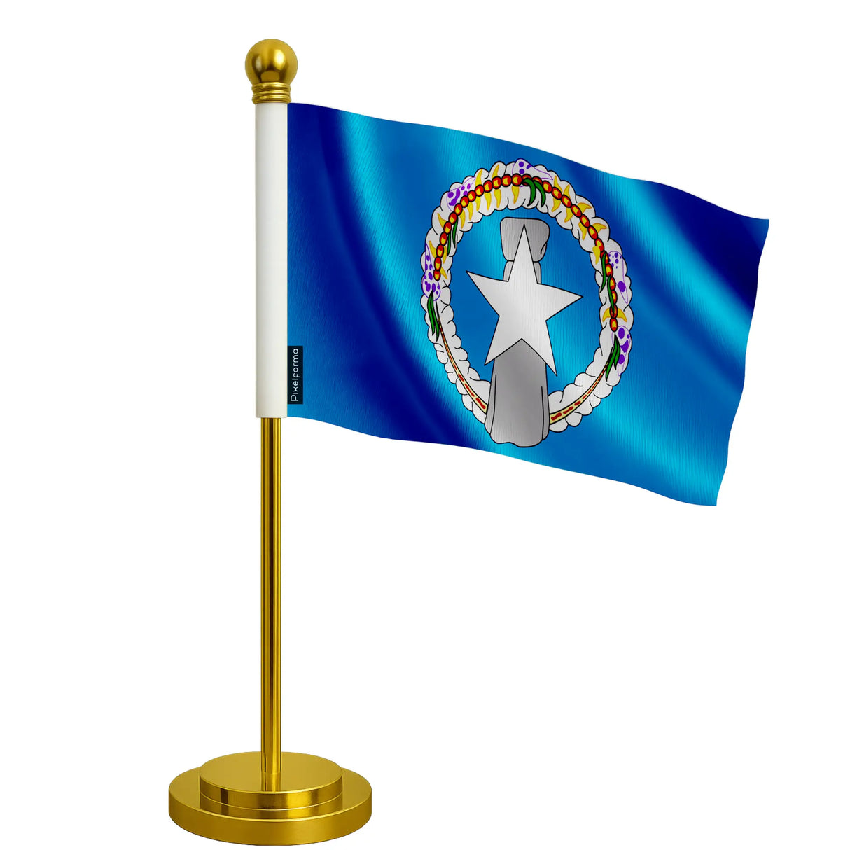 Drapeau bureau îles mariannes du nord polyester acier inoxydable