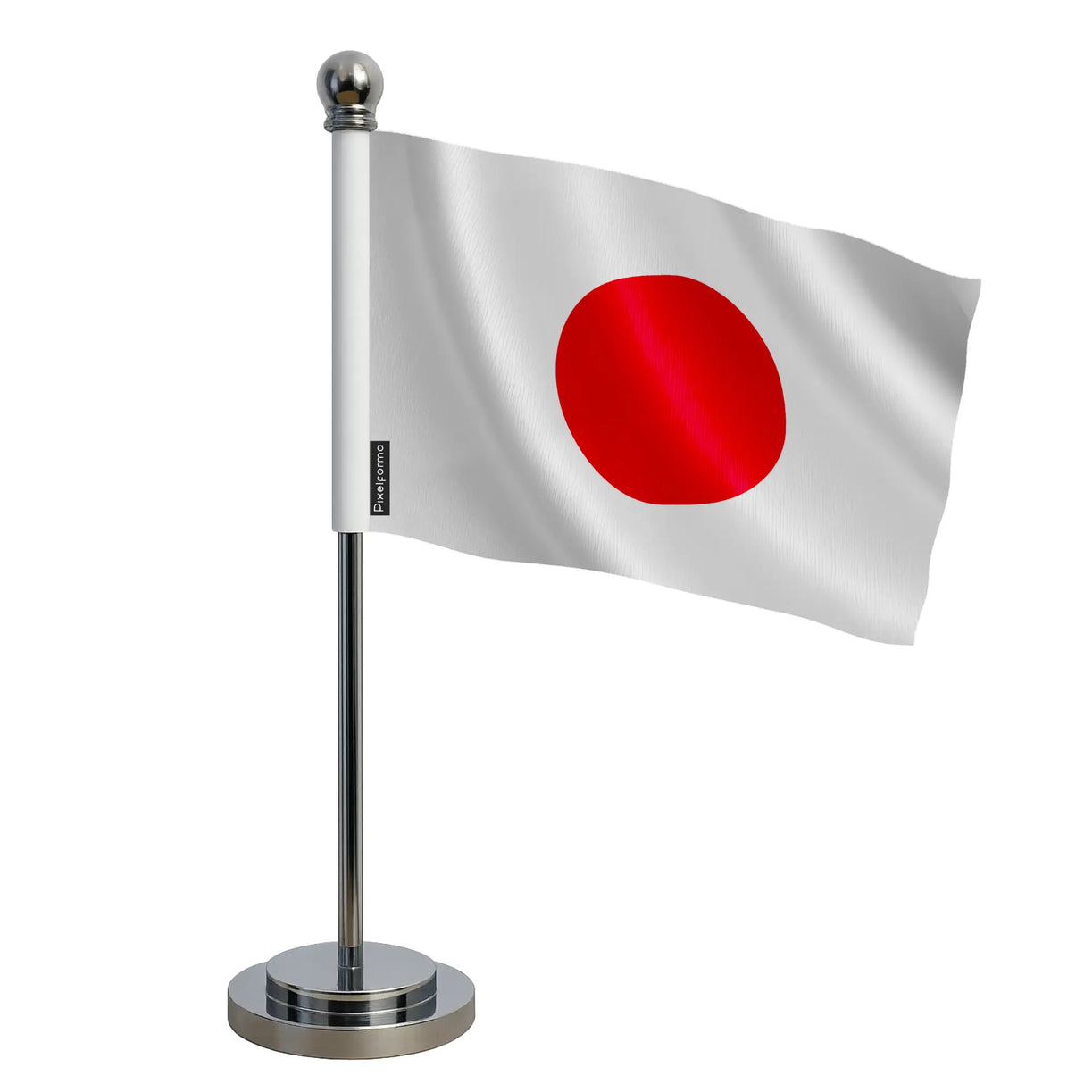 Drapeau bureau japon polyester socle acier inoxydable