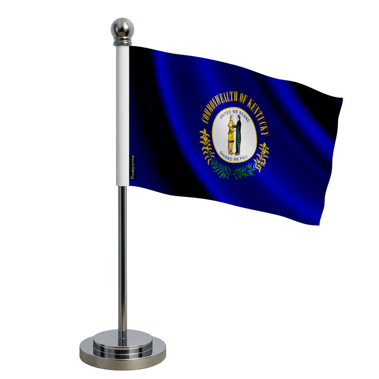 Drapeau bureau kentucky polyester socle acier inoxydable