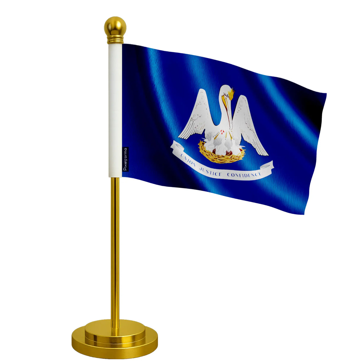 Drapeau bureau louisiane polyester socle acier inoxydable