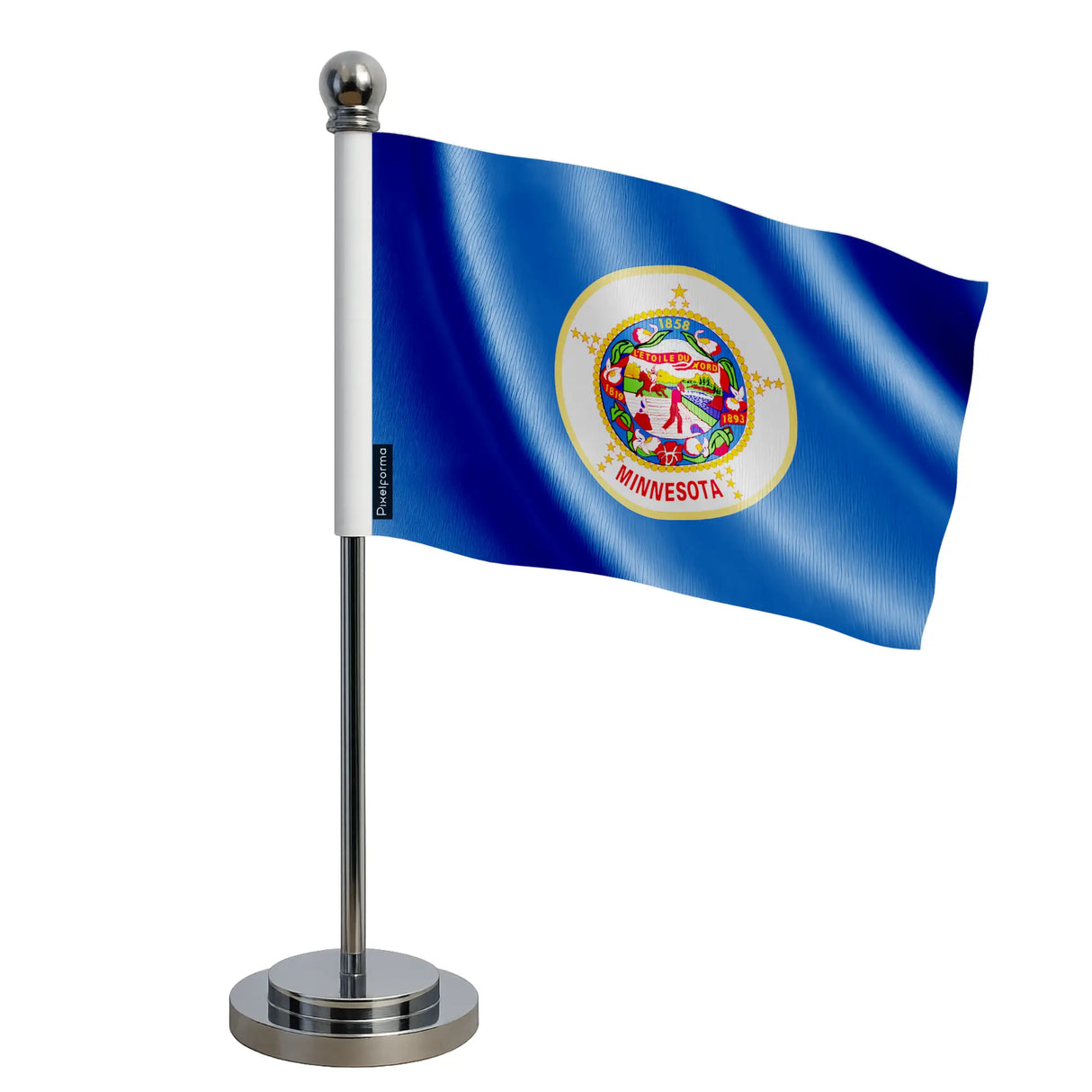 Drapeau bureau minnesota polyester socle acier inoxydable