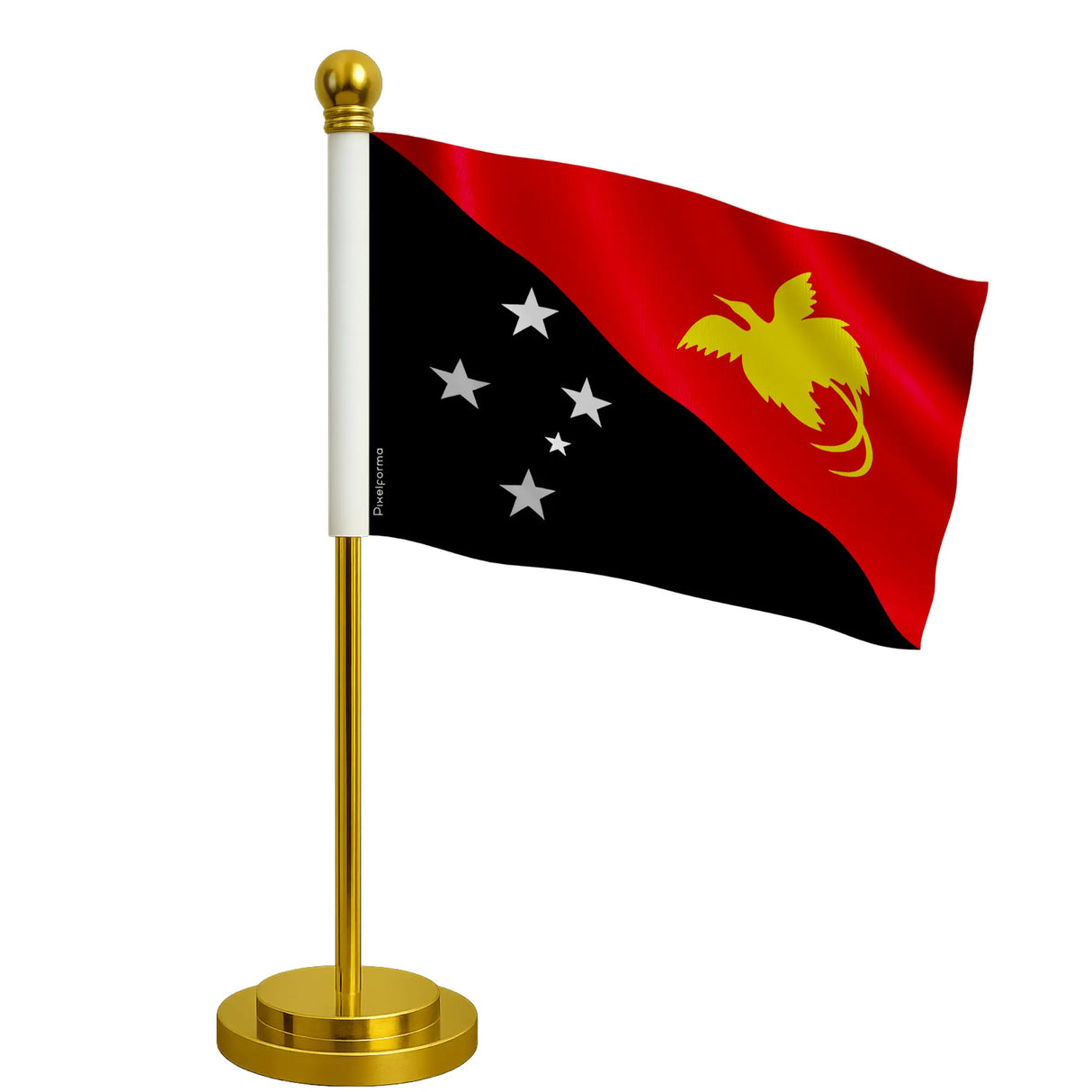 Drapeau bureau papouasie-nouvelle-guinée polyester acier inoxydable