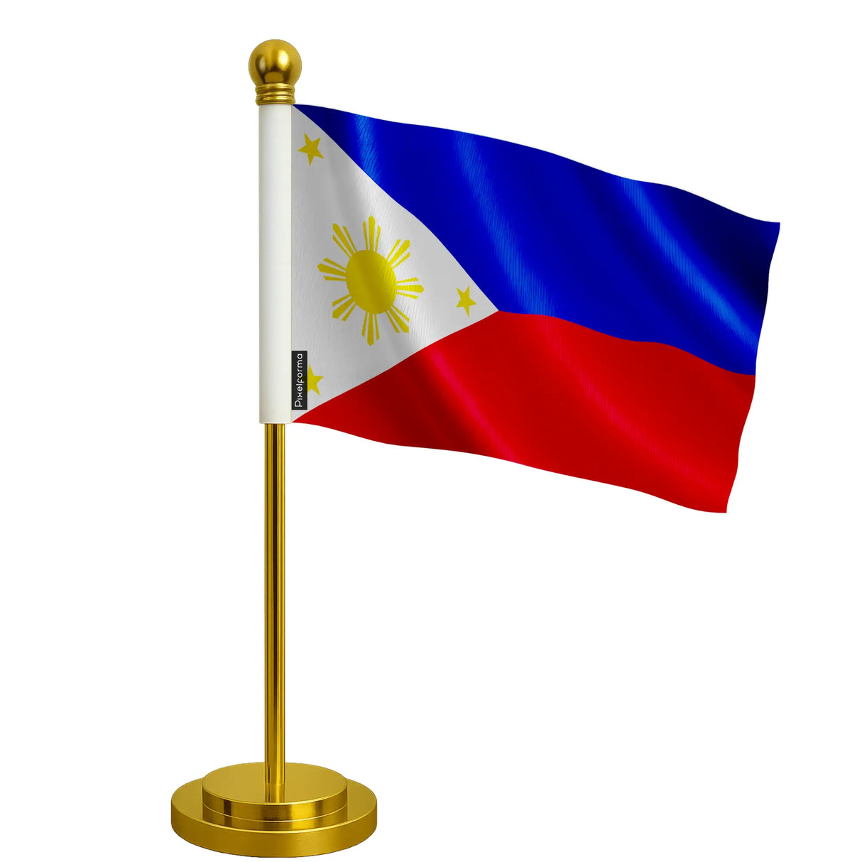 Drapeau bureau philippines polyester socle acier inoxydable