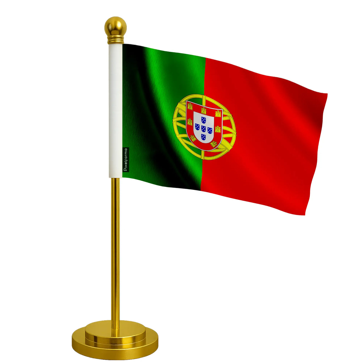 Drapeau bureau portugal polyester socle acier inoxydable