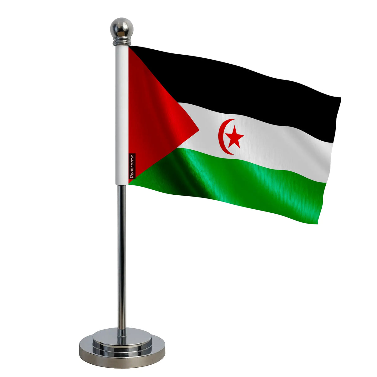 Drapeau bureau république arabe sahraouie polyester socle acier