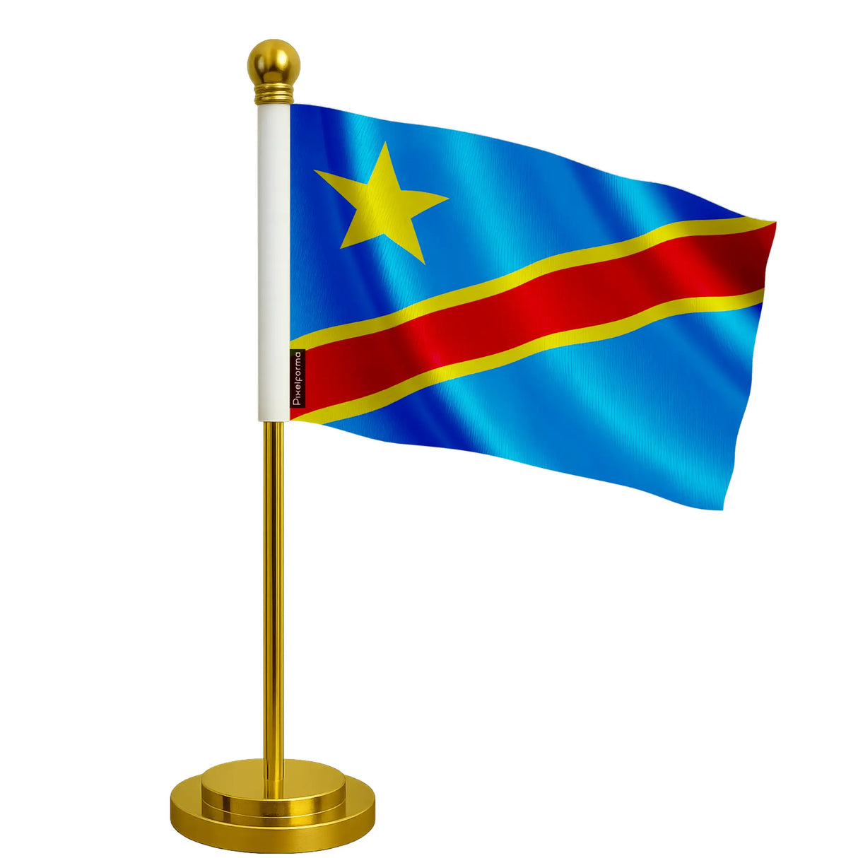 Drapeau bureau république démocratique polyester socle acier