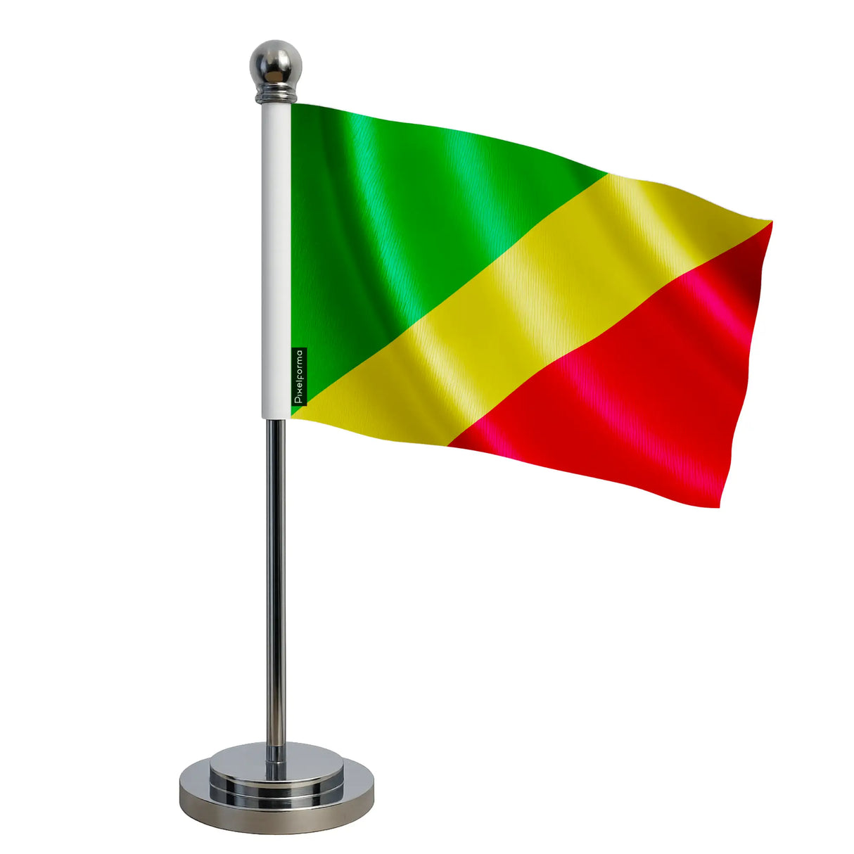 Drapeau bureau république du congo polyester socle acier