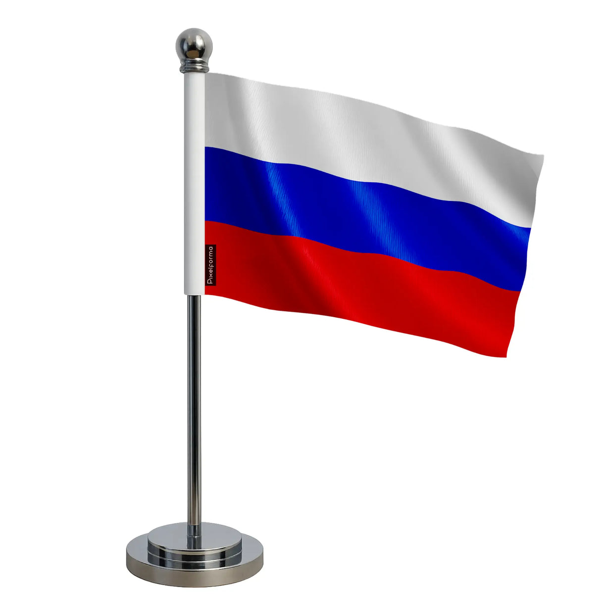 Drapeau bureau russie polyester socle acier inoxydable