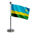 Drapeau bureau rwanda polyester socle acier inoxydable