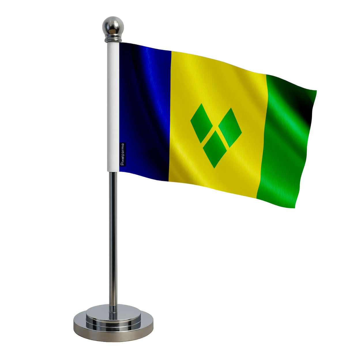Drapeau bureau saint-vincent-et-les-grenadines polyester socle acier