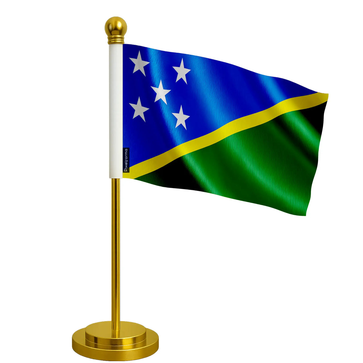 Drapeau bureau salomon polyester socle acier inoxydable