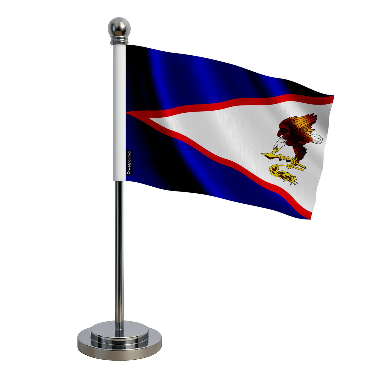 Drapeau bureau samoa américaines polyester socle acier inoxydable