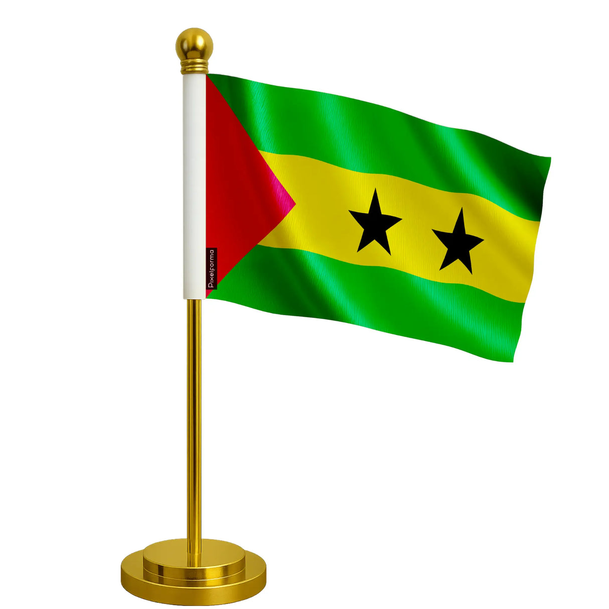 Drapeau bureau sao tomé-et-principe polyester socle acier