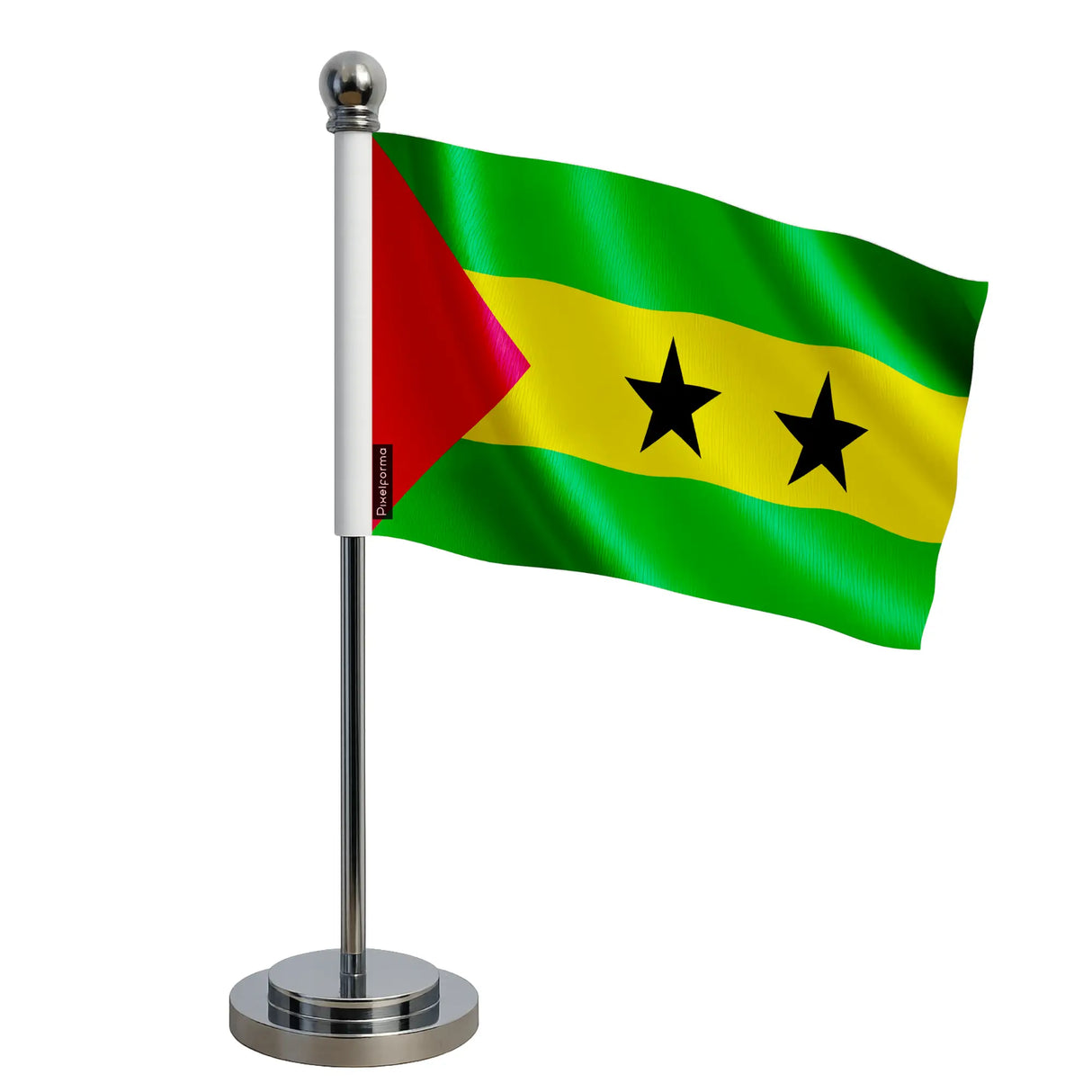 Drapeau bureau sao tomé-et-principe polyester socle acier